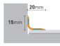 Preview: 186 cm Abschlußprofil | Sockelprofil | Titan gebürstet