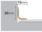 Preview: 186 cm Abschlußprofil | Sockelprofil | Titan gebürstet