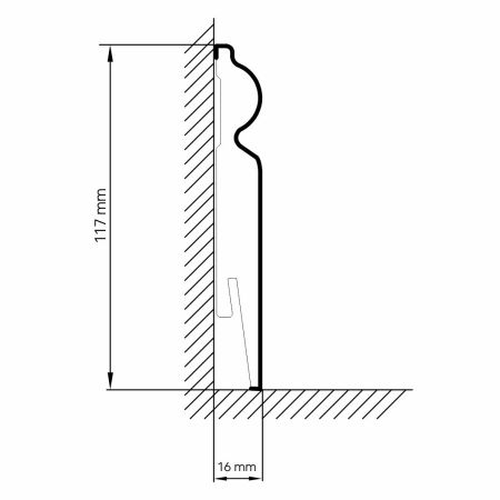 Nussbaum - Sockelleiste 117 mm Hamburger Profil