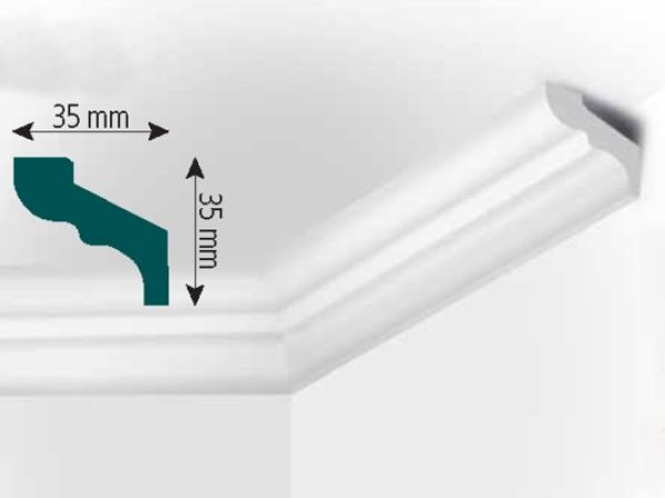 Stuckleiste | Zierprofil | Mod. K 10 |35 x 35 mm | 2,0m Länge