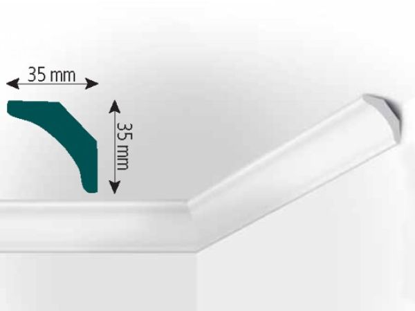 Stuckleiste | Zierprofil | Mod. K 9 |35 x 35 mm | 2,0m Länge