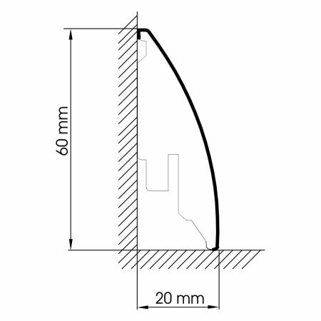 Pinie - Sockelleiste 60mm Softline