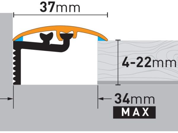 93 cm Universal Bodenprofil | 3 in 1 | Walnuss