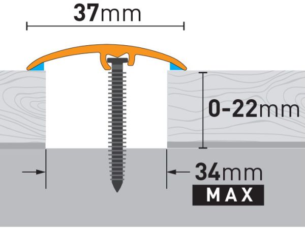 93 cm Universal Bodenprofil | 3 in 1 | Eiche