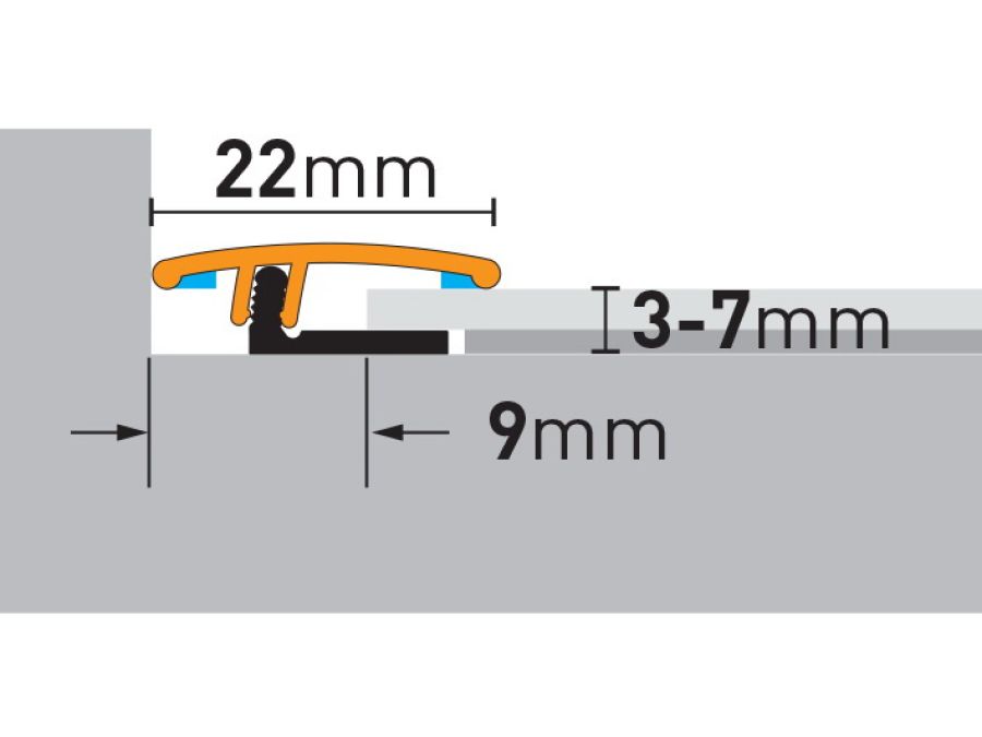 93 cm Übergangsprofil | Clipsystem | Titan gebürstet