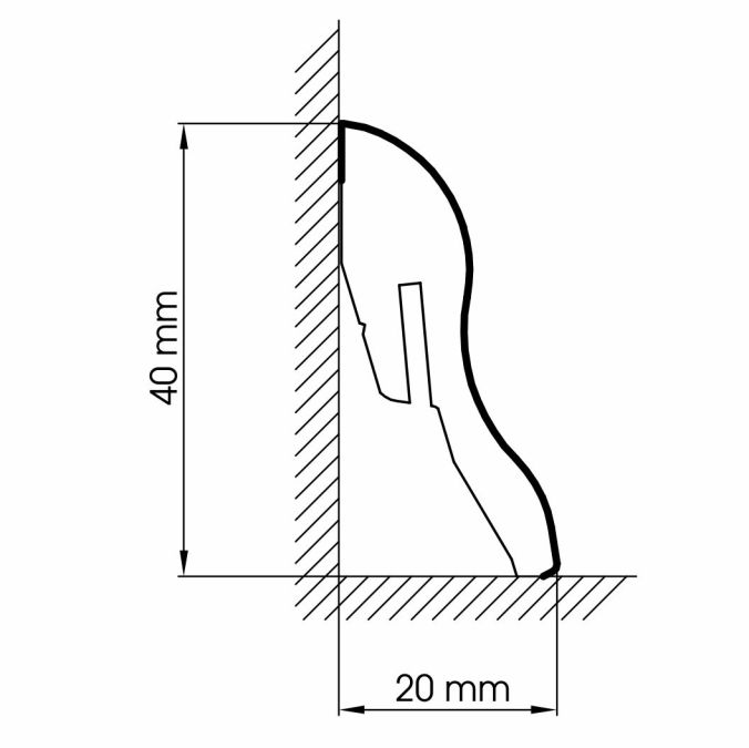 Fichte - Sockelleiste 40mm Classic