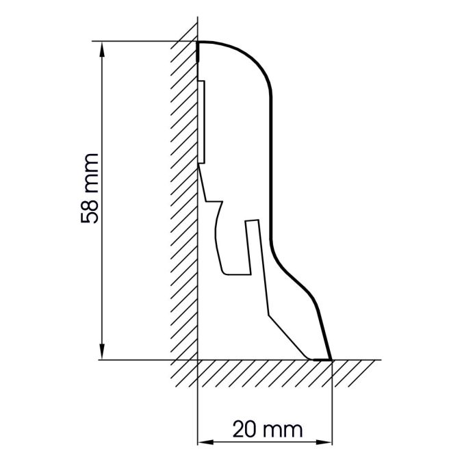 Merbau - Sockelleiste 58mm Classic